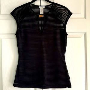 Cap Sleeve Dressy Top by Cache. Jet black. Size XS